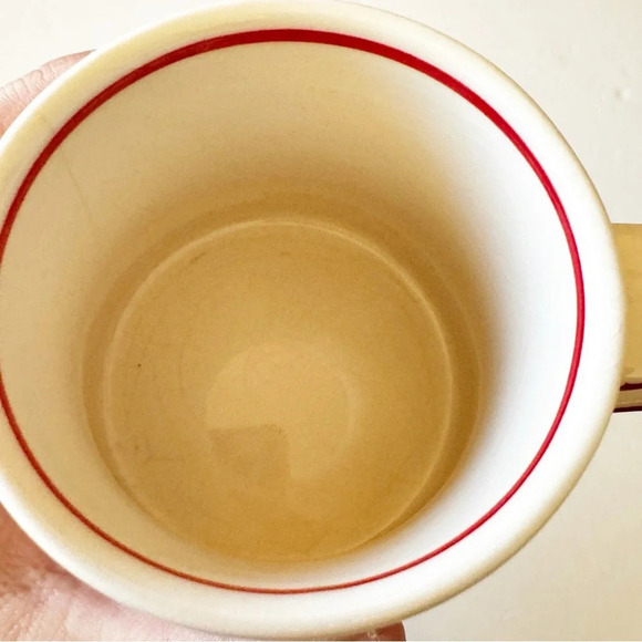 Molly Hatch Anthropologie Snowflake Coffee Mug Pottery Cream Red Winter Vibes - Picture 3 of 11